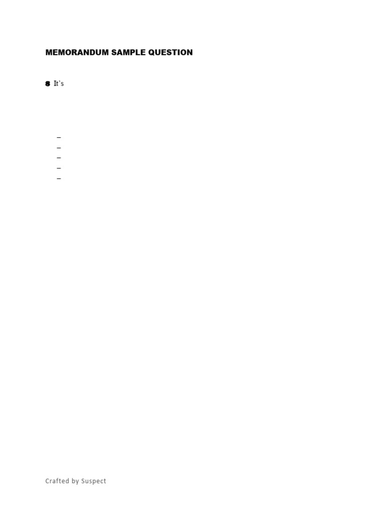Memorandum Question | PDF