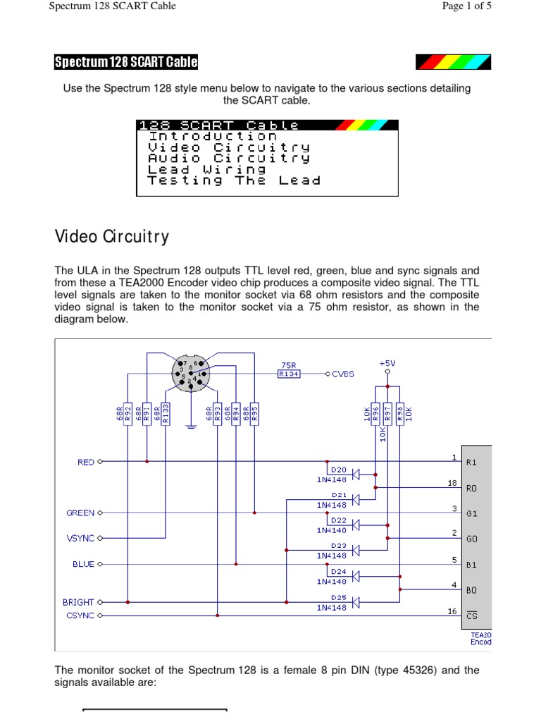 その他 M ZXSpectrum Scart Lead | PDF | Electrical Connector