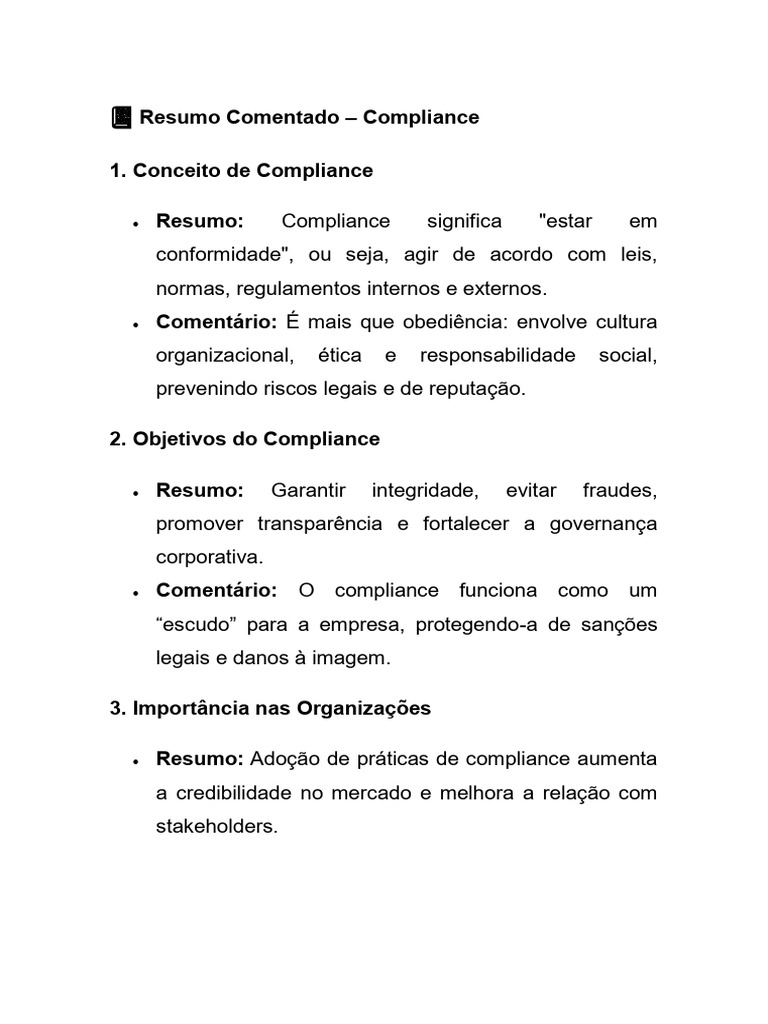 Importância do Compliance nas Empresas | PDF