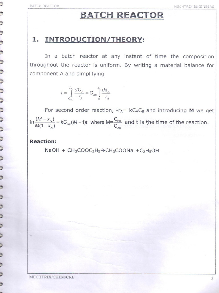 Batch Reactor | PDF