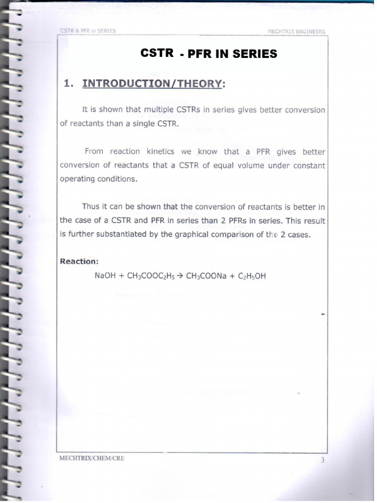 CSTR & PFR in Series | PDF