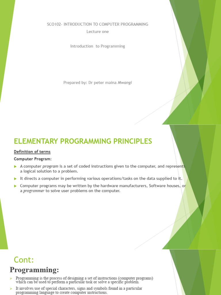Introduction to Elementary Programming | PDF | Programming | Computer ...