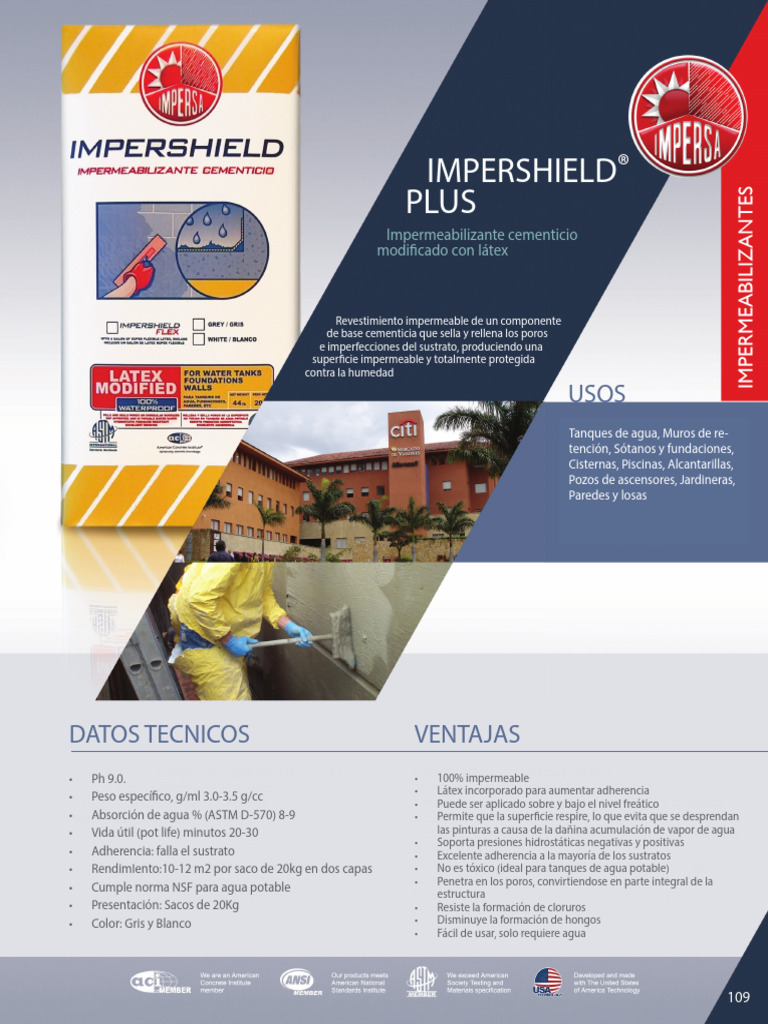 Mortero y impermeabilizante para cerámica | PDF | Agua | Techo