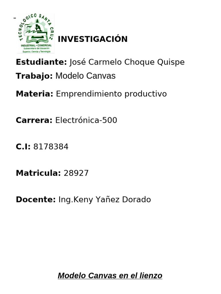 Modelo Canvas para Negocios Innovadores | PDF | Economias | Business