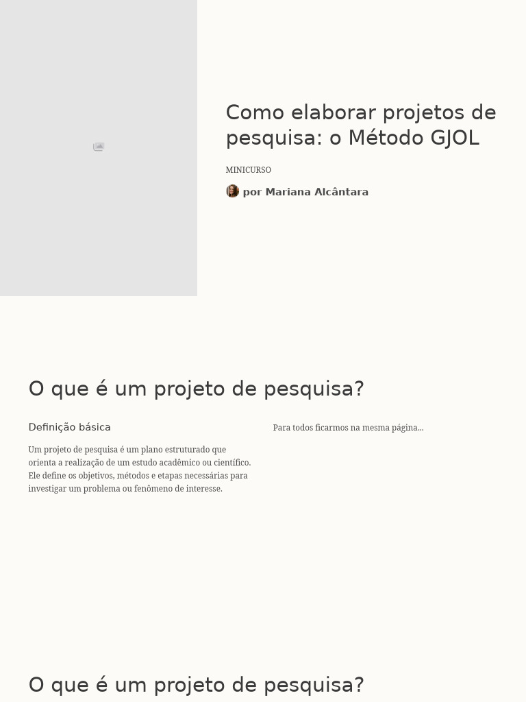 Método GJOL: Guia para Projetos de Pesquisa | PDF | Método científico ...