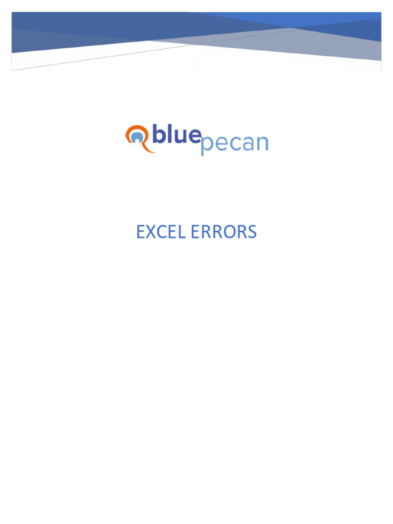 Common Excel Errors Explained | PDF | Internal Rate Of Return ...