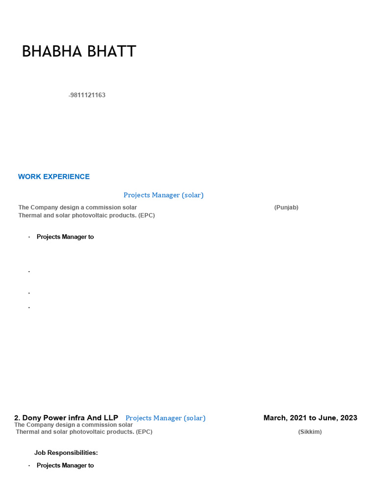 Solar Project Manager Resume | PDF | Photovoltaics | Solar Power
