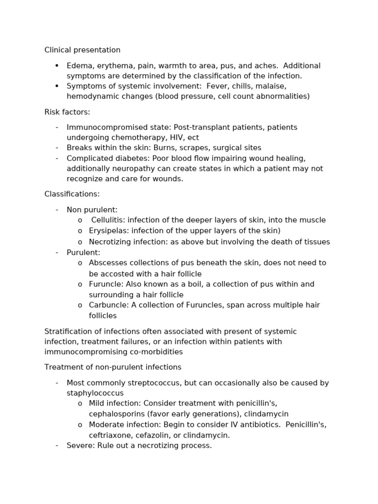 SSTI Outline | PDF | Diseases And Disorders | Immunology