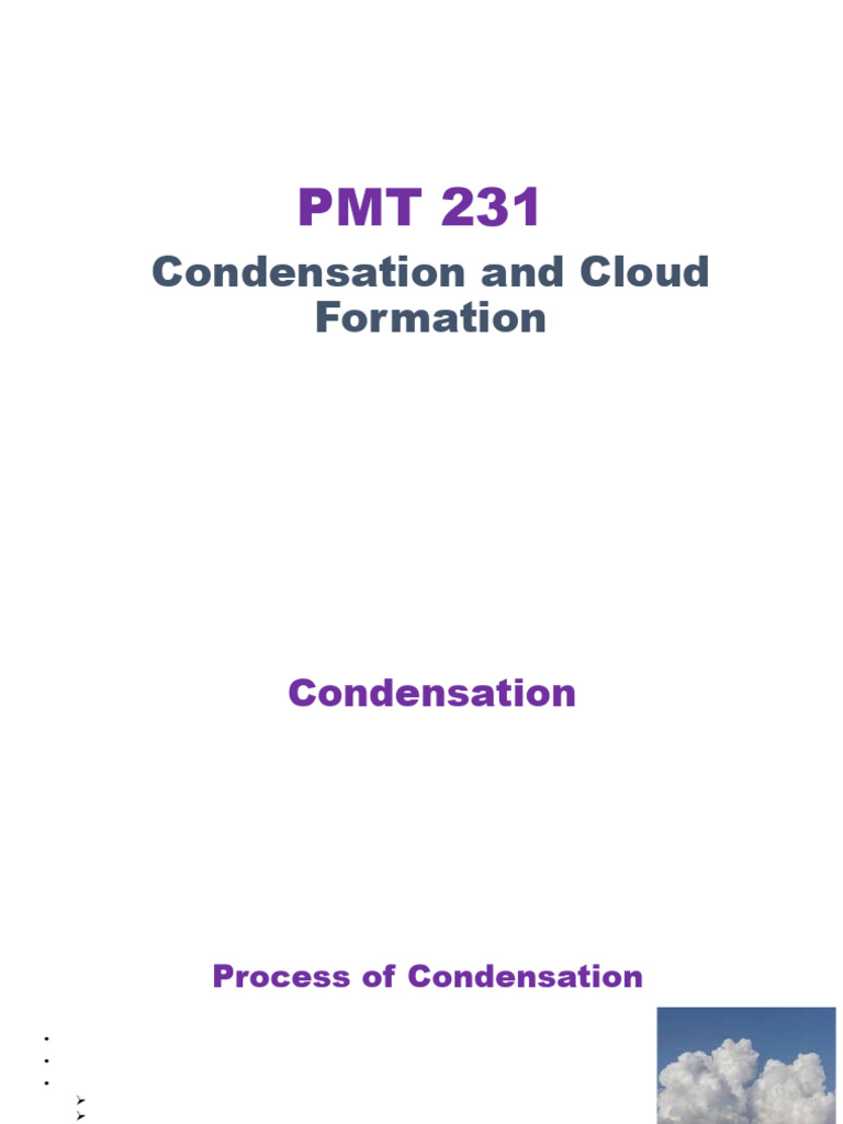 Condensation and Cloud Formation Guide | PDF | Cloud | Water Vapor