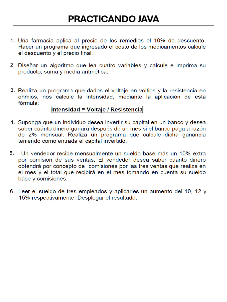 Practicando Java 15-08-2025 | PDF