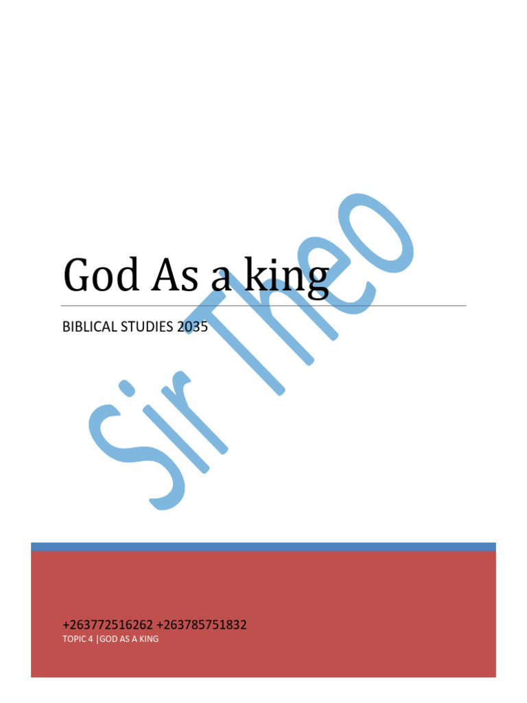 God as King: David's Anointing & Victory | PDF | Goliath | Books Of Samuel