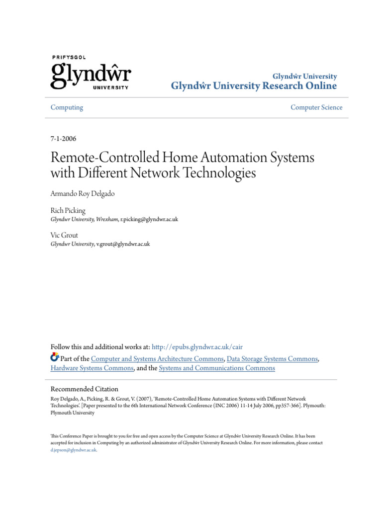 Remote-Controlled Home Automation Systems | PDF | Computer Network ...