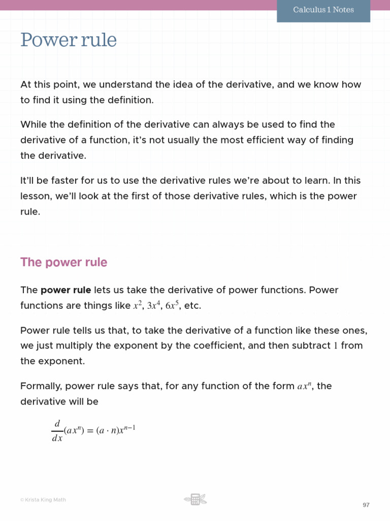 Understanding the Power Rule in Derivatives | PDF | Exponentiation ...