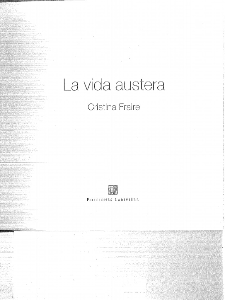 Cristina Fraire La Vida Austera | PDF
