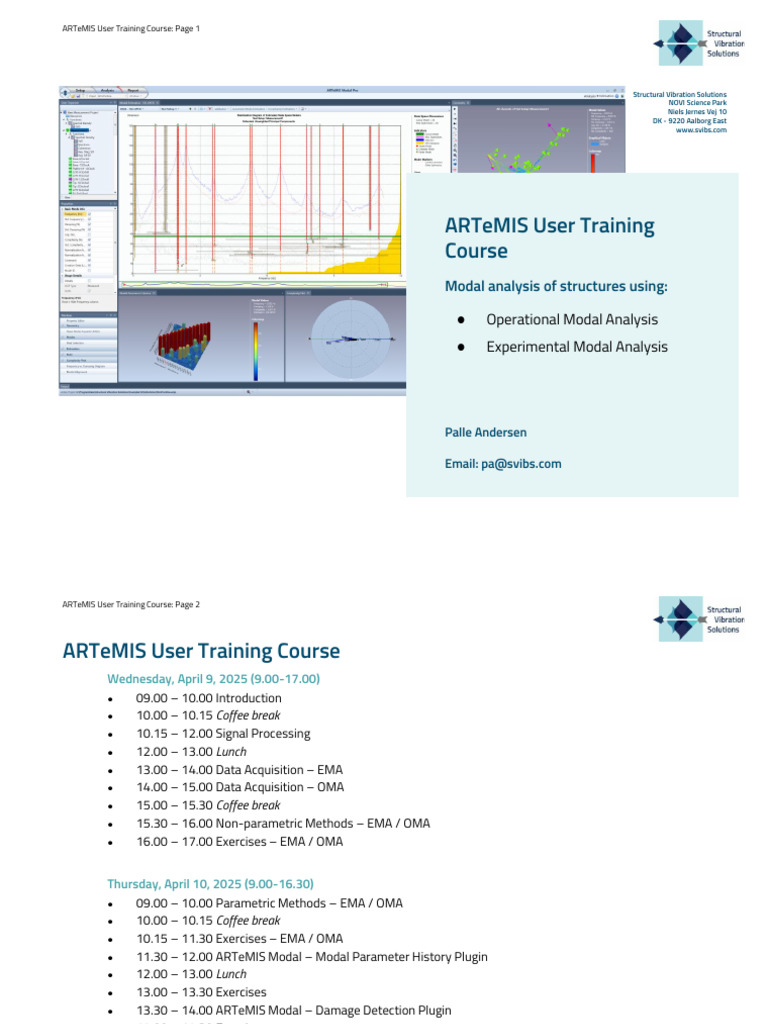 ARTeMIS Modal Analysis Training Course | PDF | Spectral Density ...