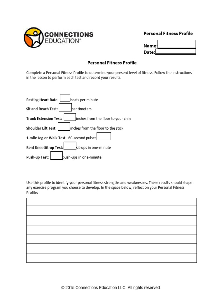 Personal Fitness Profile | PDF