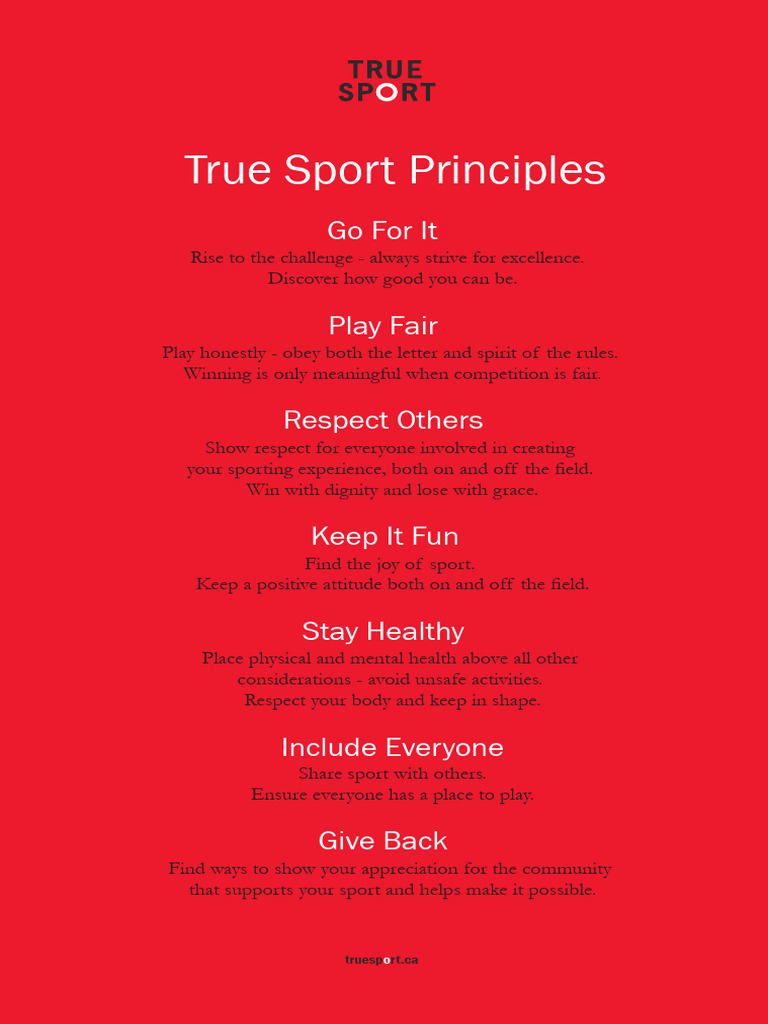 True Sport Principles for Inclusive Play | PDF
