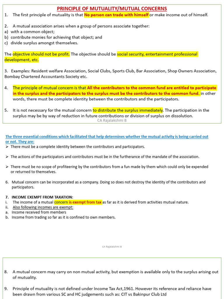 Understanding Mutuality in Income Tax | PDF | Taxes | Tax Deduction