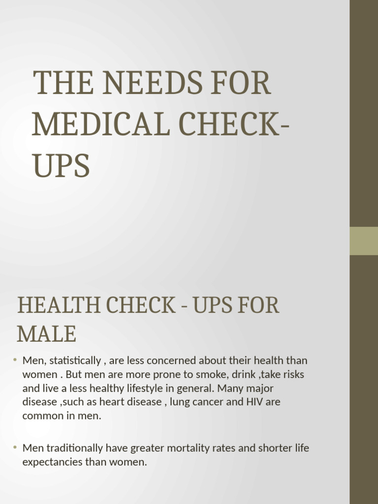 Essential Health Check-Ups for Men and Women | PDF | Cancer | Prostate ...