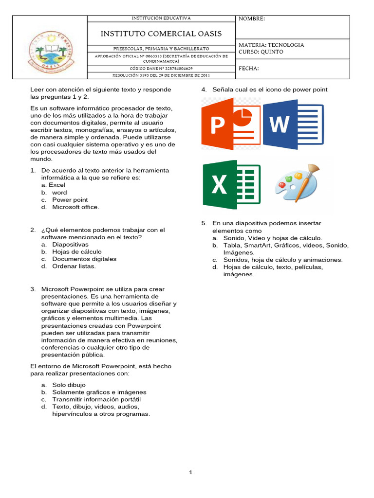 Tecnologia - Quinto Agosto | PDF | Microsoft PowerPoint | Informática