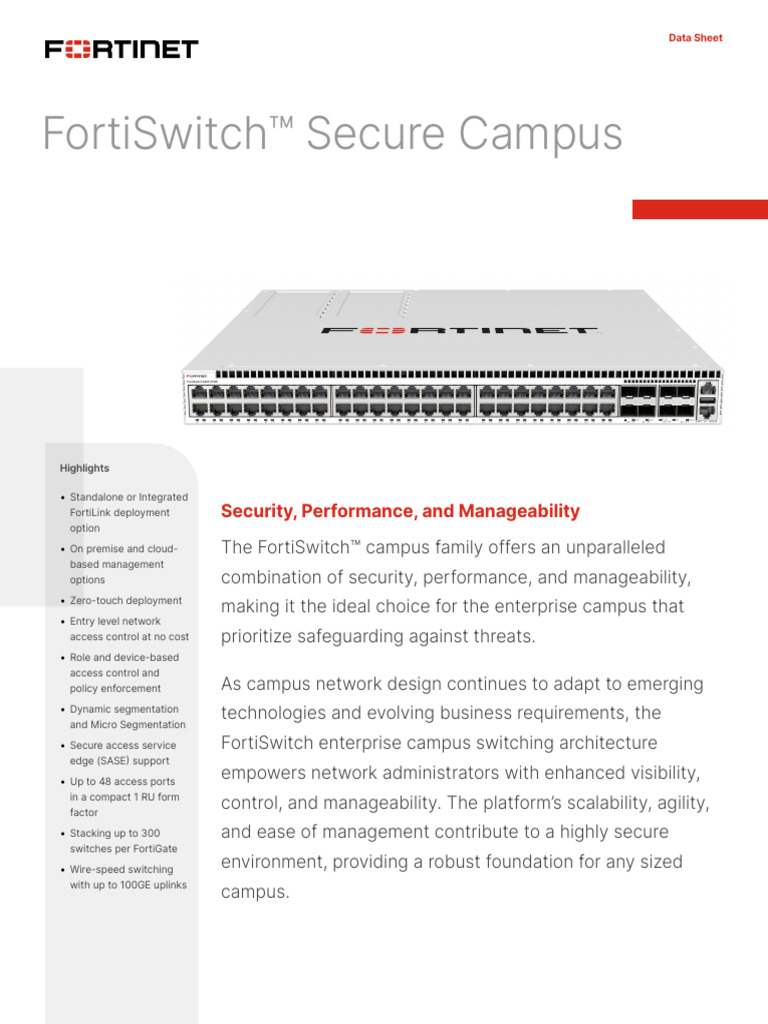 FortiSwitch 448E Campus Datasheet | PDF