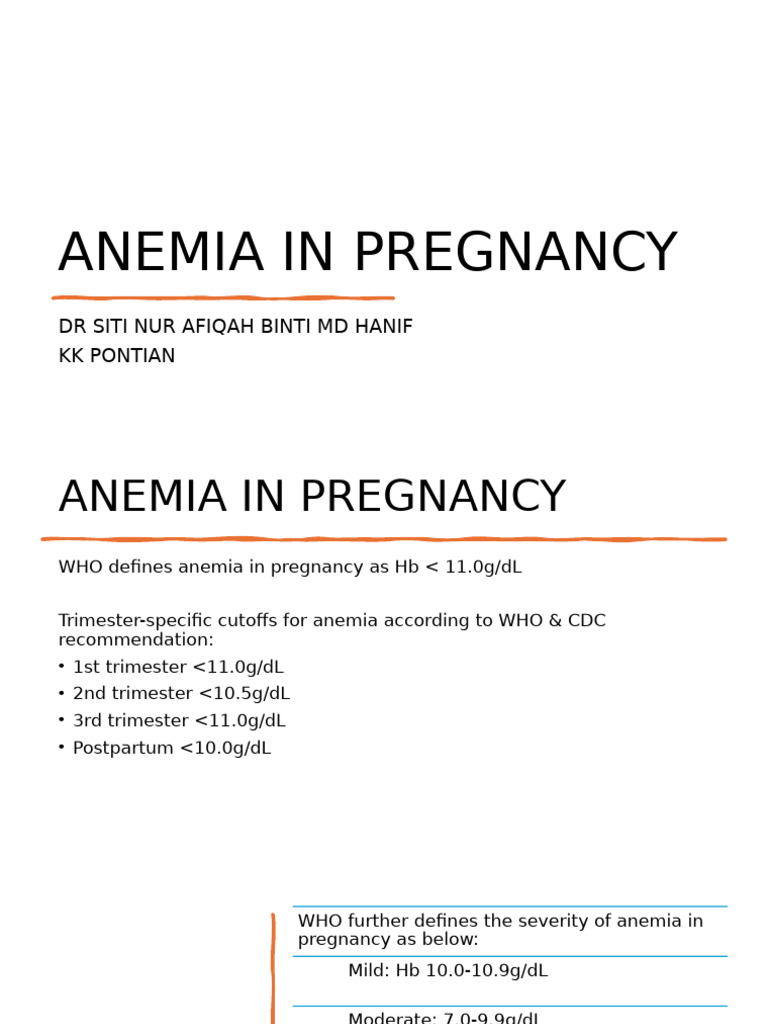 Anemia Management in Pregnancy Guide | PDF | Diseases And Disorders ...