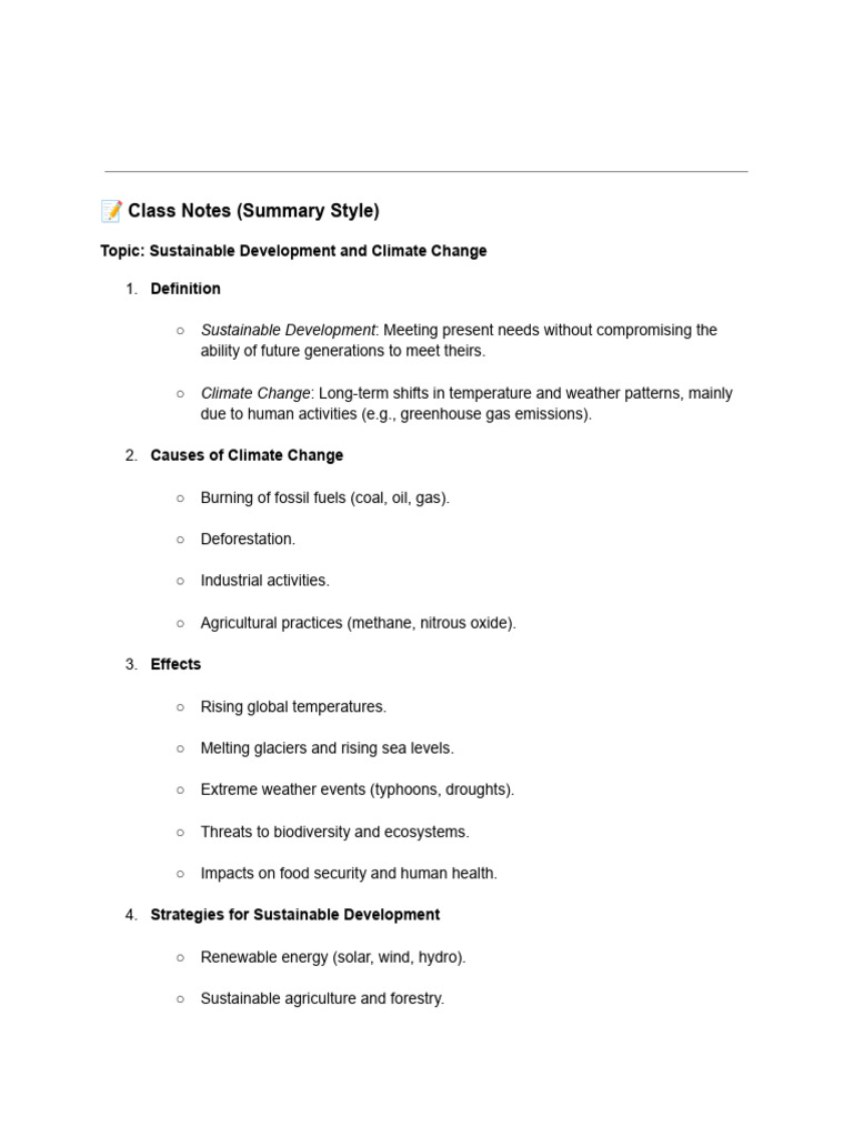 Climate Change and Sustainable Development | PDF | Climate Change ...