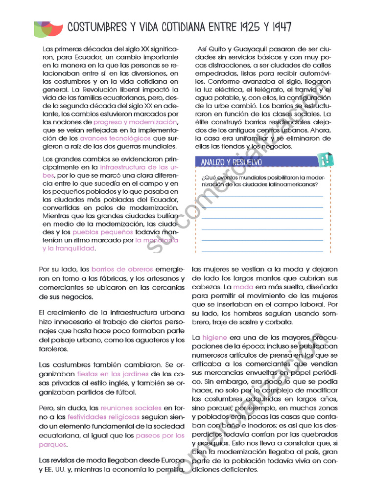 Cambios Sociales y Urbanos en el Siglo XX | PDF