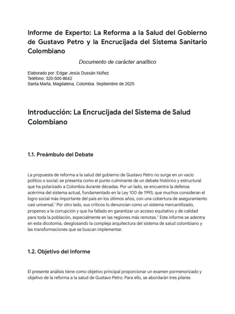 Reforma a la Salud 2025 en Colombia | PDF | Colombia | Hospital