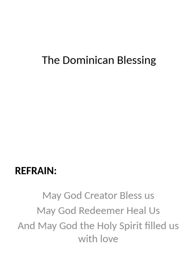The Dominican Blessing | PDF