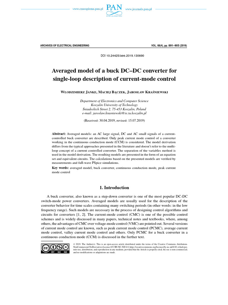 Averaged Model of Buck DC-DC Converter | PDF | Computer Engineering ...