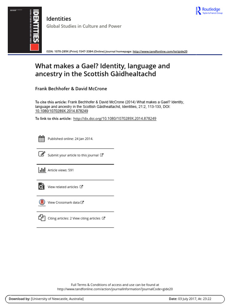 What Makes A Gael Identity Language and Ancestry in The Scottish G ...