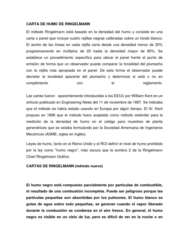 Carta de Humo de Ringelmann | PDF | Fumar | Densidad