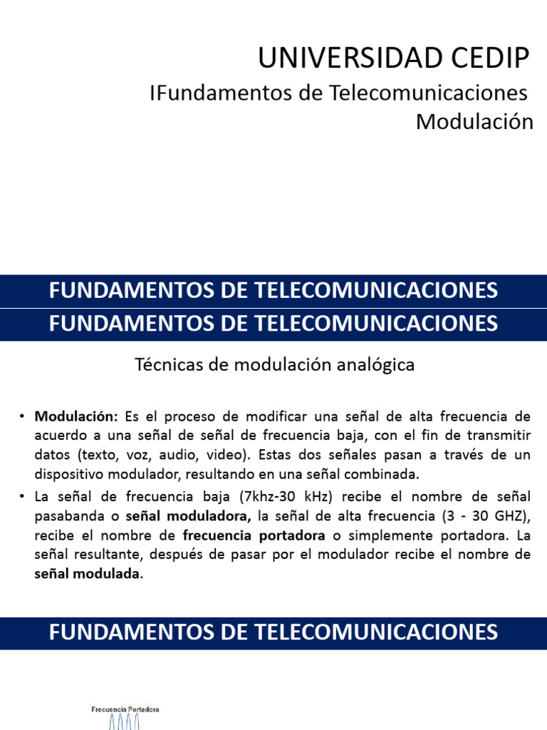 Fundamentos de Modulación en Telecomunicaciones | PDF | Modulación de ...