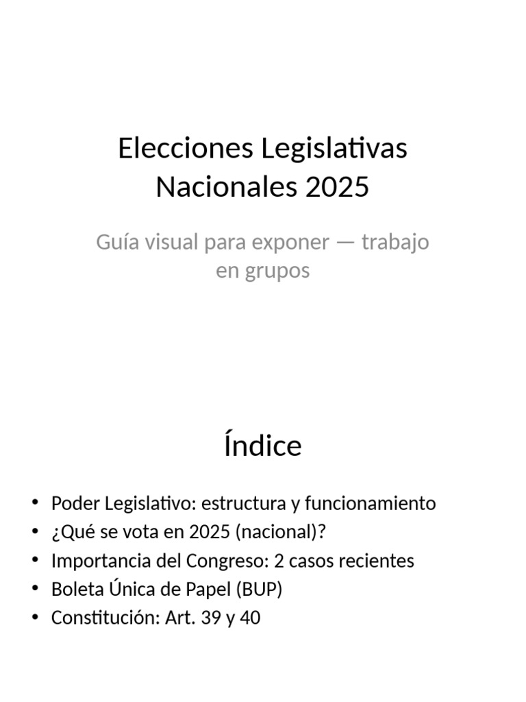 Guía de Elecciones 2025 en Argentina | PDF