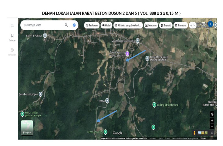 Denah Lokasi Jalan Rabat Beton Dusun 2 Dan 5 | PDF