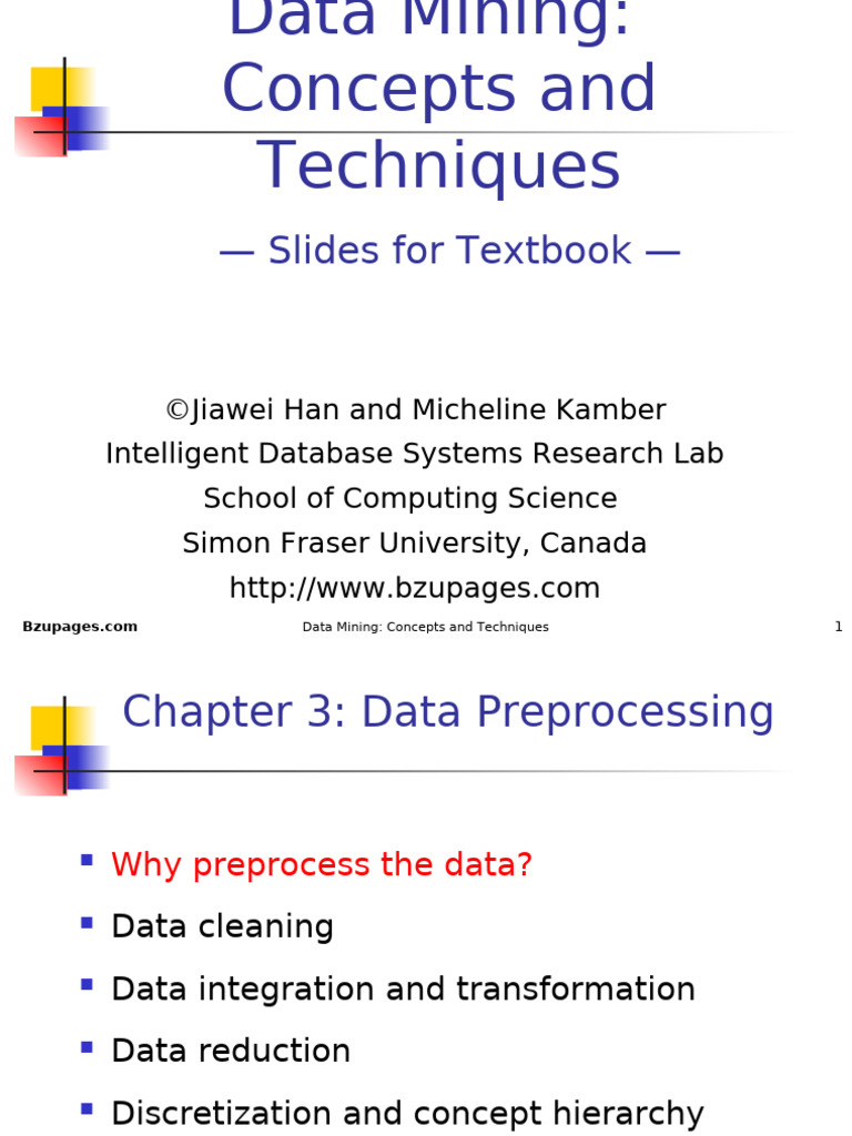 Data Preprocessing in Data Mining | PDF | Data Compression | Wavelet