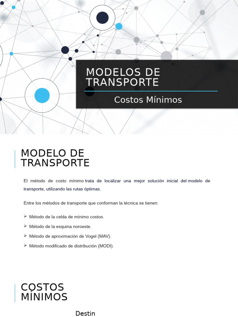 Métodos de Costo Mínimo en Transporte | PDF
