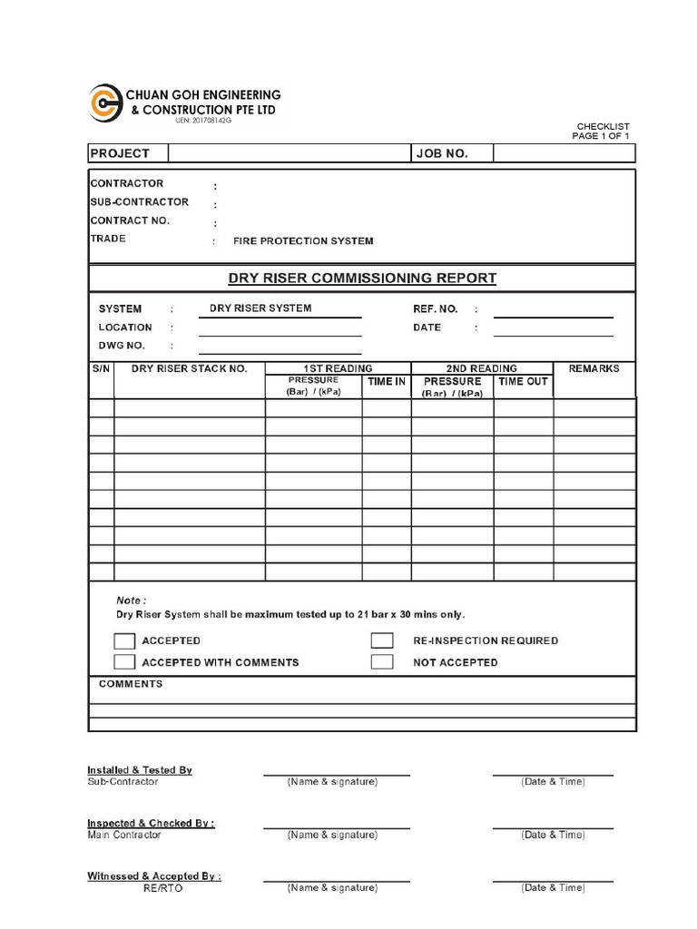 Dry Riser Test | PDF