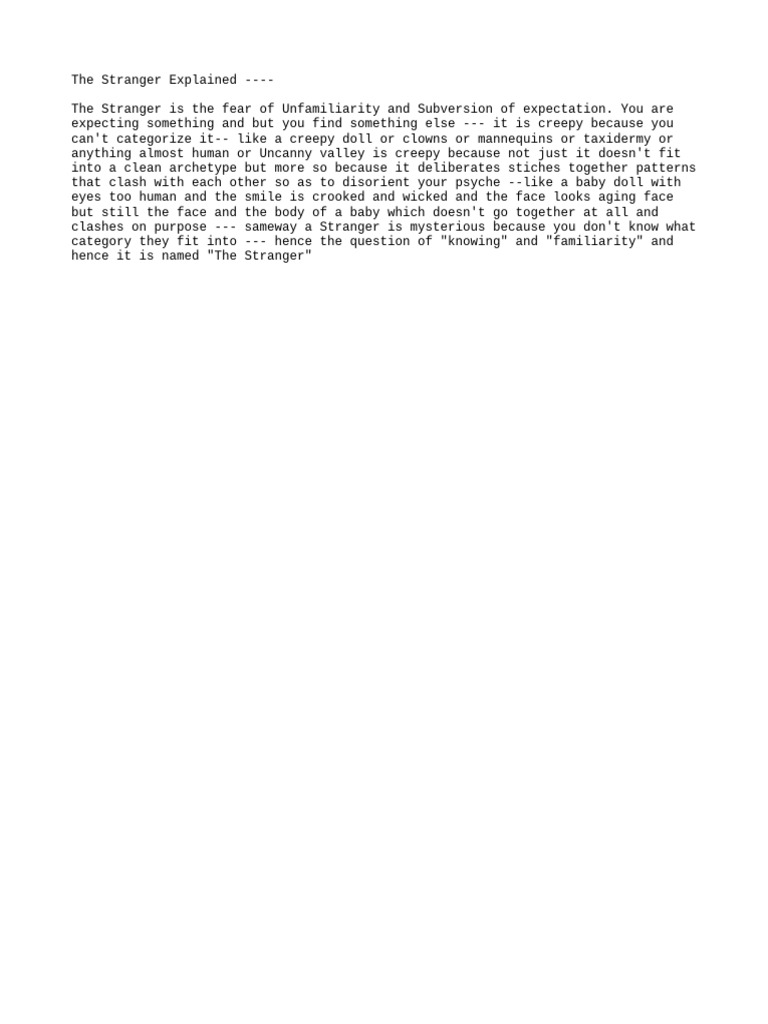 Understanding The Stranger Concept | PDF