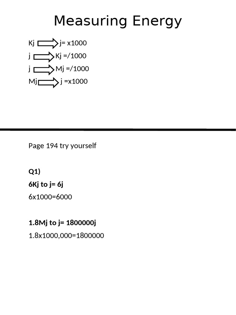 Energy Measurement Conversions Guide | PDF