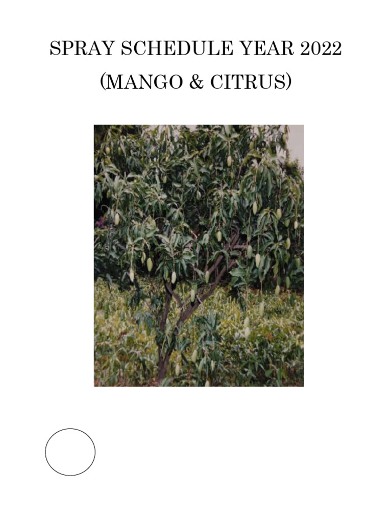 2022 Mango Spray Schedule Guide | PDF | Pest (Organism)