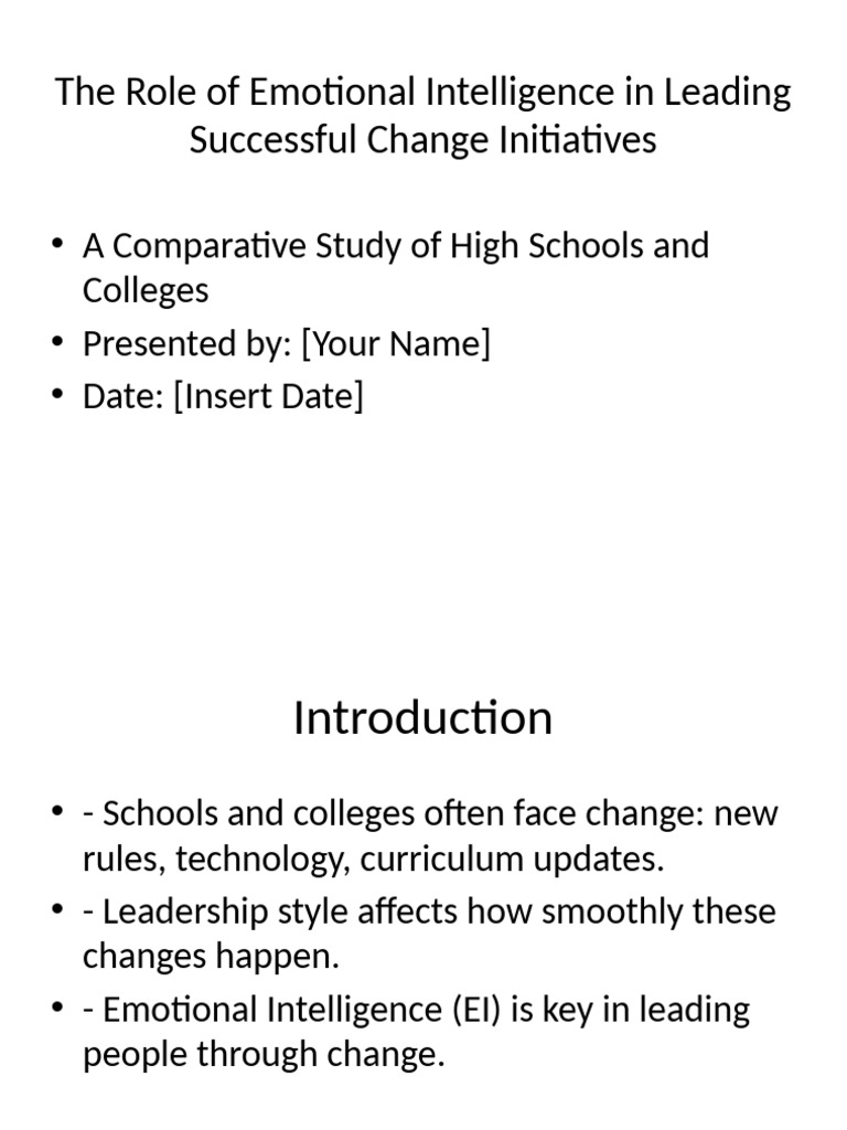 Emotional Intelligence in Educational Leadership | PDF