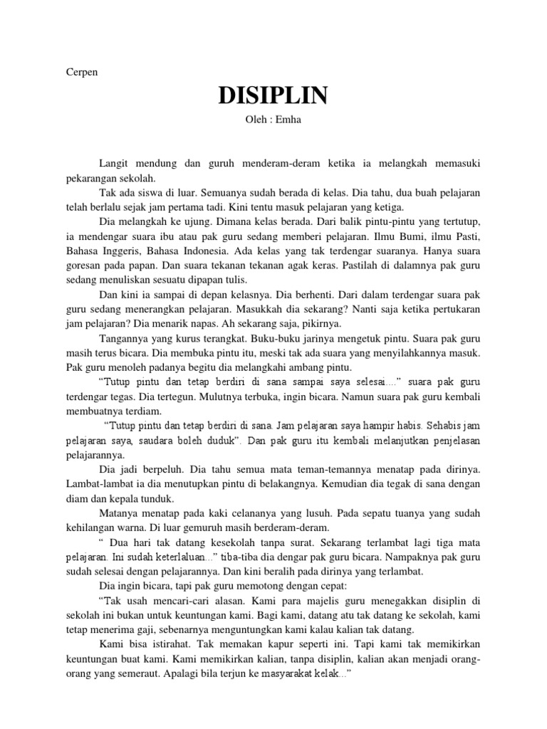 Cerpen disiplin
