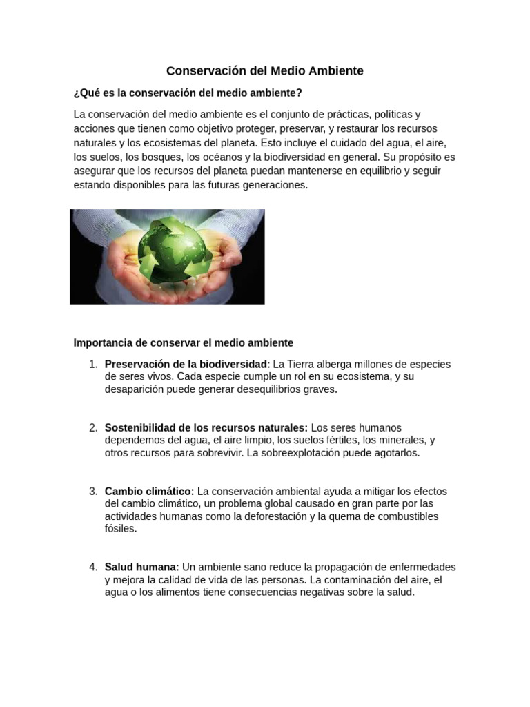 Conservación del Medio Ambiente: Claves y Acciones | PDF | Movimiento ...