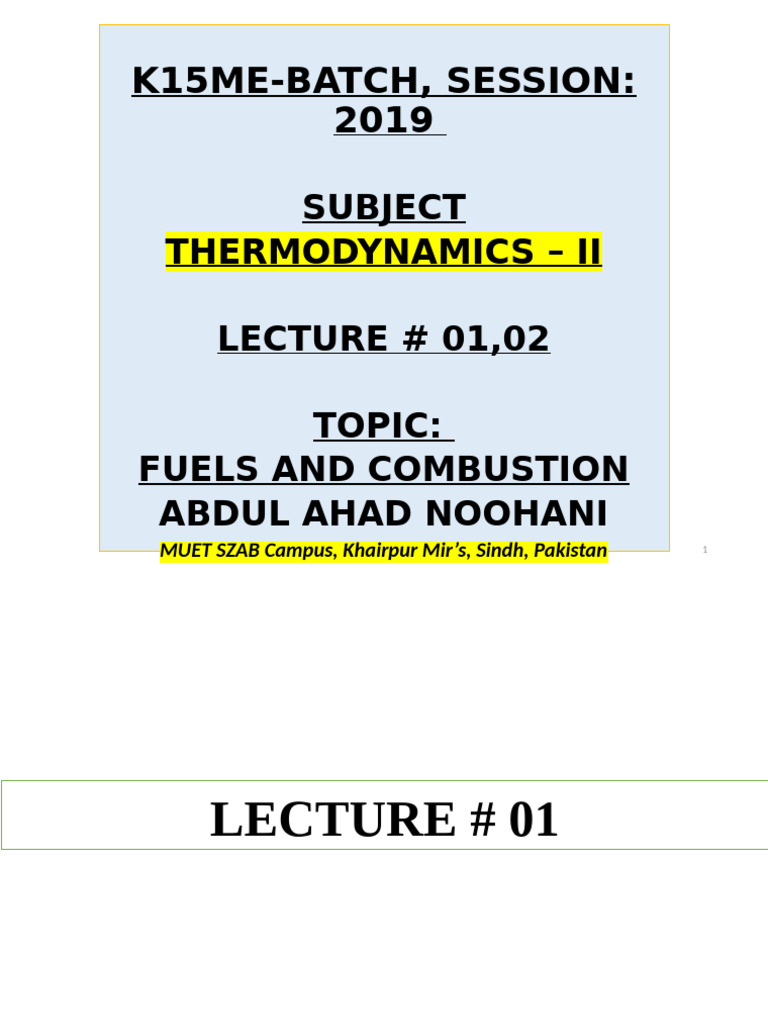 Combustion Fundamentals in Thermodynamics | PDF | Combustion | Fuels