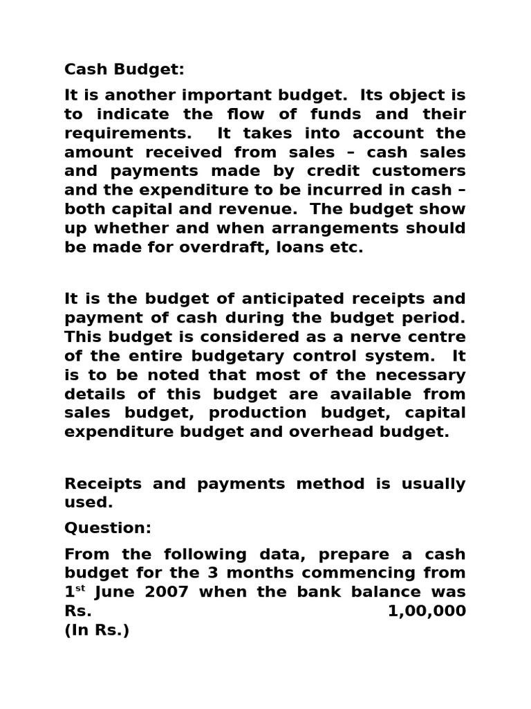 Cash Budget Preparation Guide | PDF | Budget | Expense
