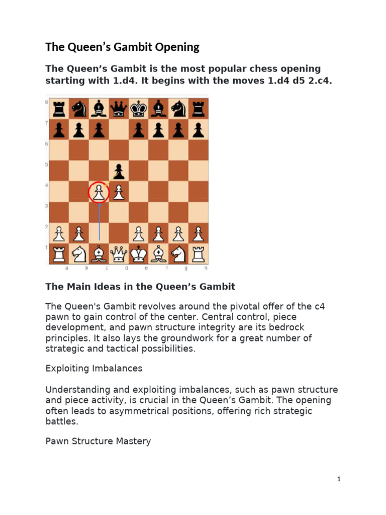 Mastering the Queen's Gambit Opening | PDF | Chess Openings | Abstract ...