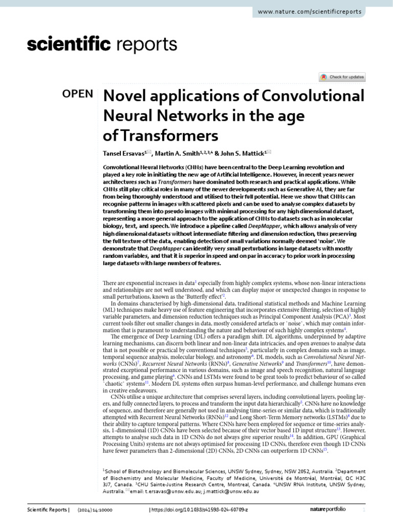 Novel Applications of Convolutional Neural Networks in The Age of ...