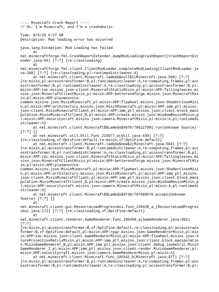 Mod Loading Error in Minecraft 1.16.5 | PDF | Java (Programming ...
